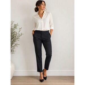 Mario Serrani Italy Black Stretch Ankle Dress Pants Women's 10 Career Office